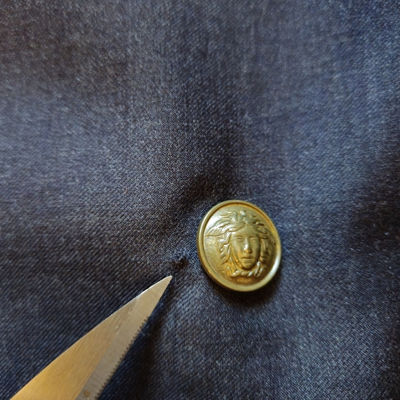 80's Gianni Versace Double breasted Wool Suit Jacket Medusa Buttons Size 44R - Picture 13 of 13